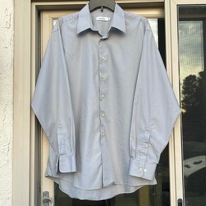Calvin Klein Men’s Shirt Regular Fit, Classic Collar in Gray Color, Neck Size 17